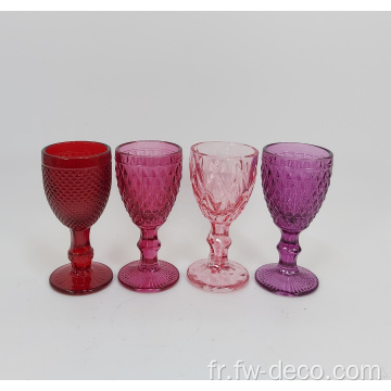 Ensemble de verre à coup de sublimation de couleur rouge en relief personnalisé